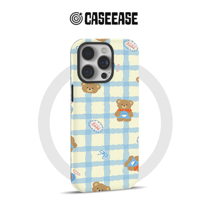 Gingham Teddy Bear Phone Case – Adorable Baby-Themed Design