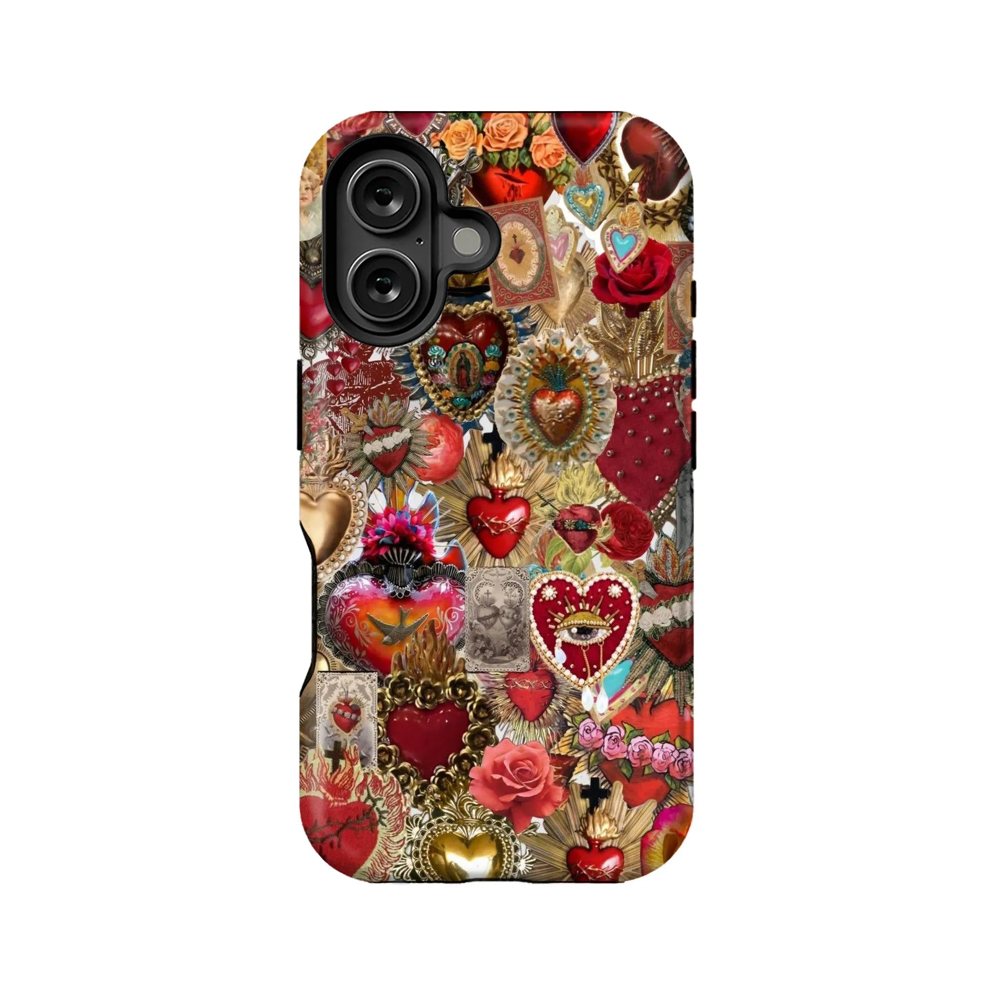 Funda para teléfono con corazones de colores