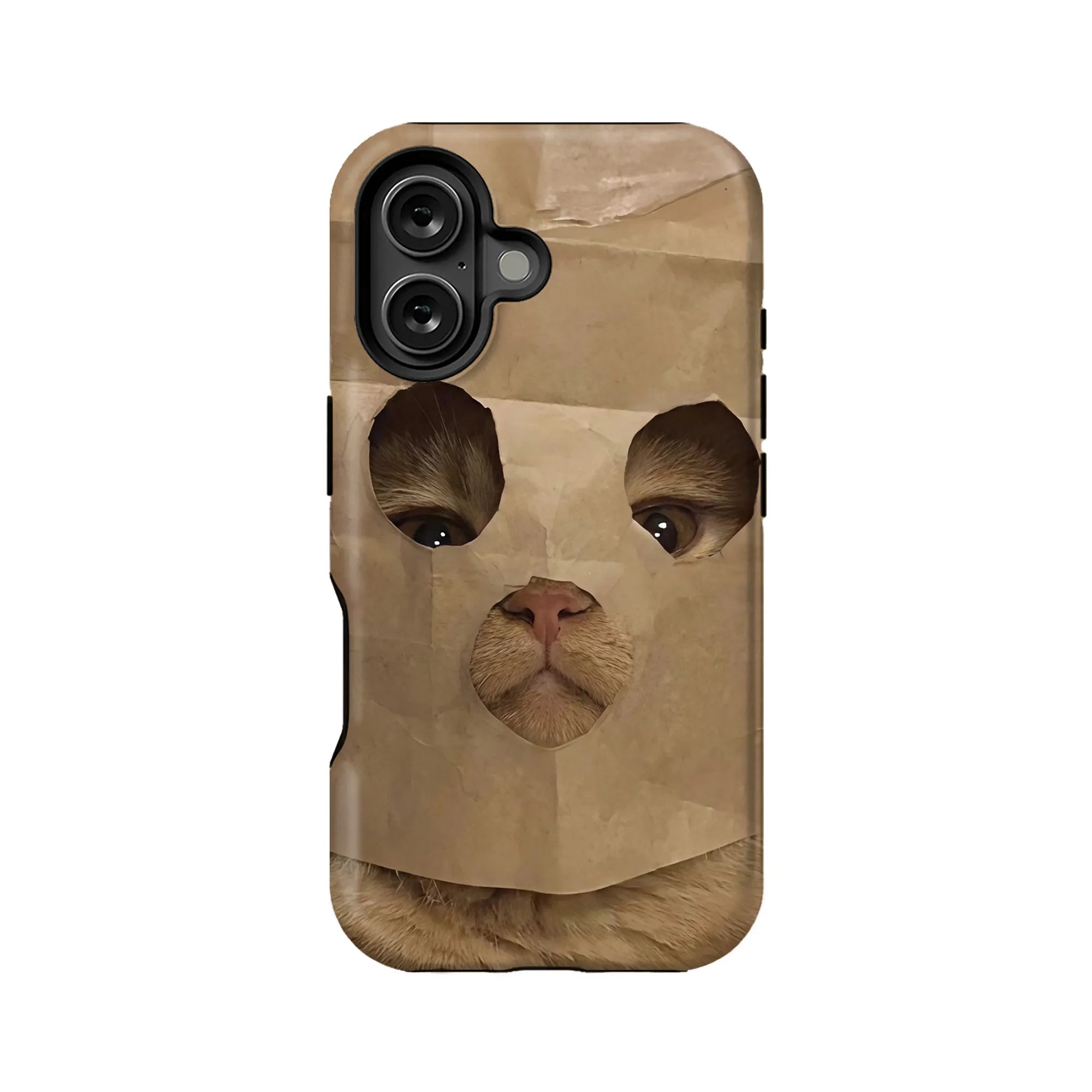Paper Bag Cat Cute Animal IPhone Phone Case - Premium Protective Phone Case - View 1