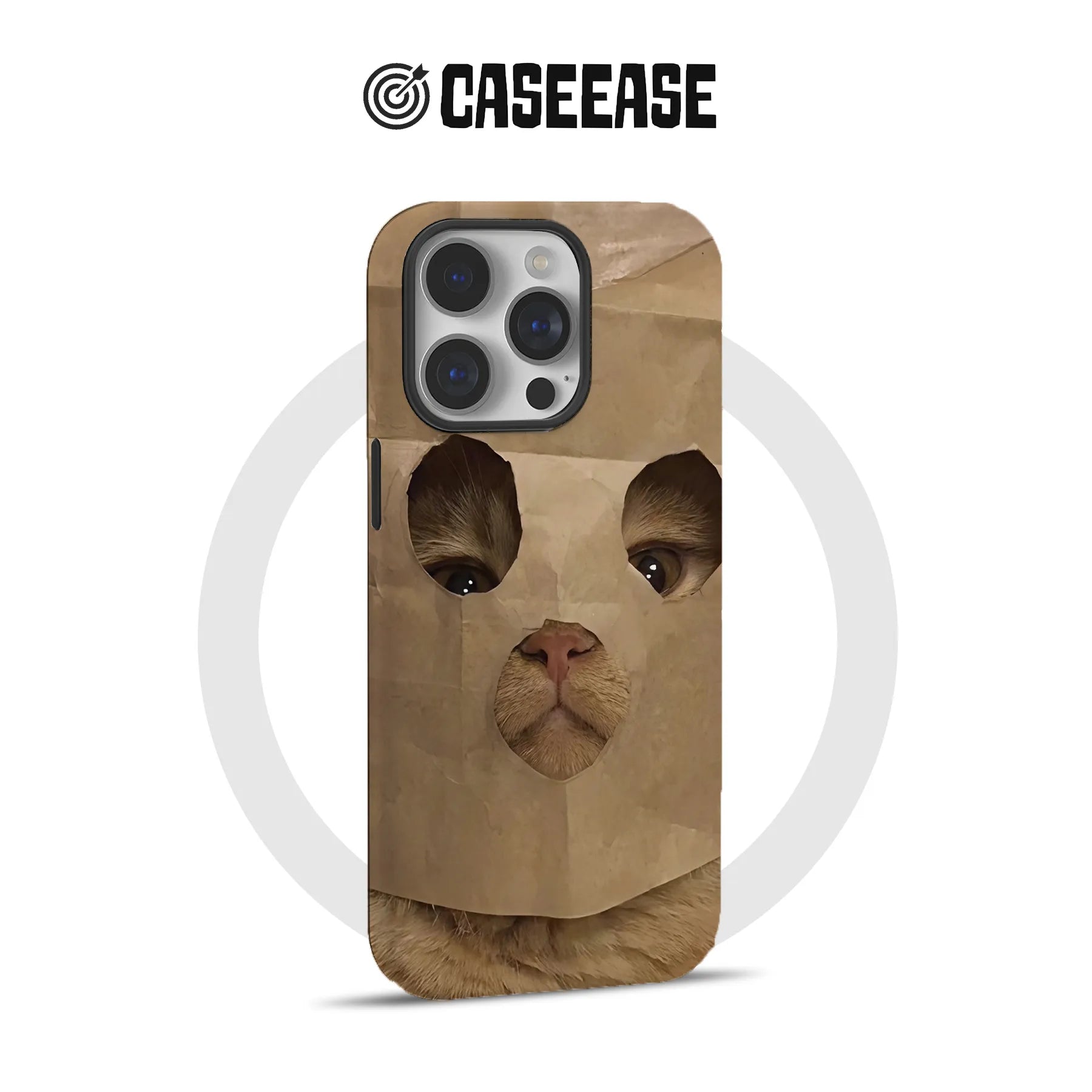 Paper Bag Cat Cute Animal IPhone Phone Case - Premium Protective Phone Case - View 4