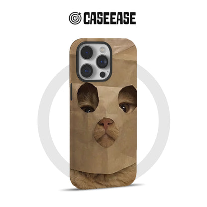 Paper Bag Cat Cute Animal IPhone Phone Case - Premium Protective Phone Case - View 4