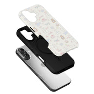 Cream Cartoon Phone Case – Adorable Cats, Bears, and Sweet Elements