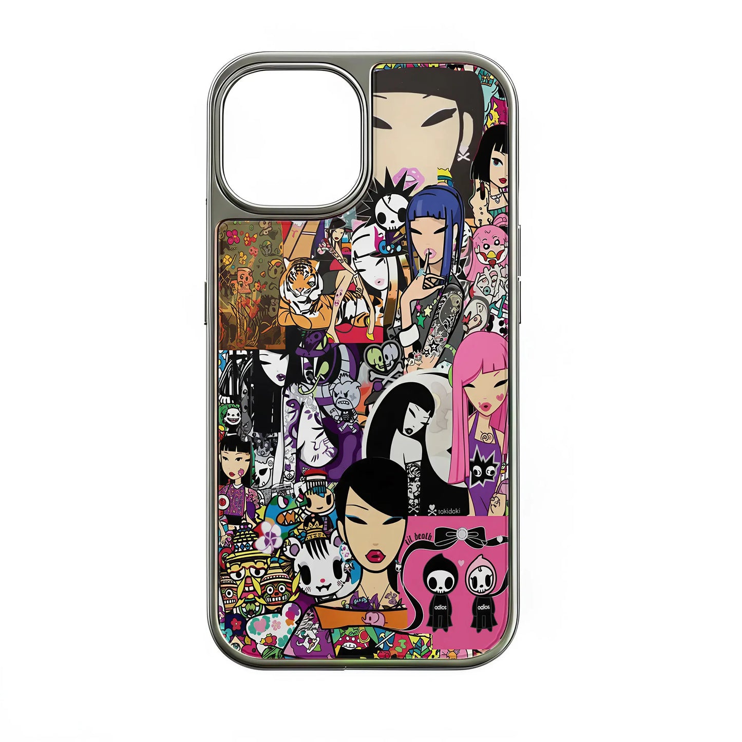 Holographic Chrome Phone Case - Colorful Pop Art Design