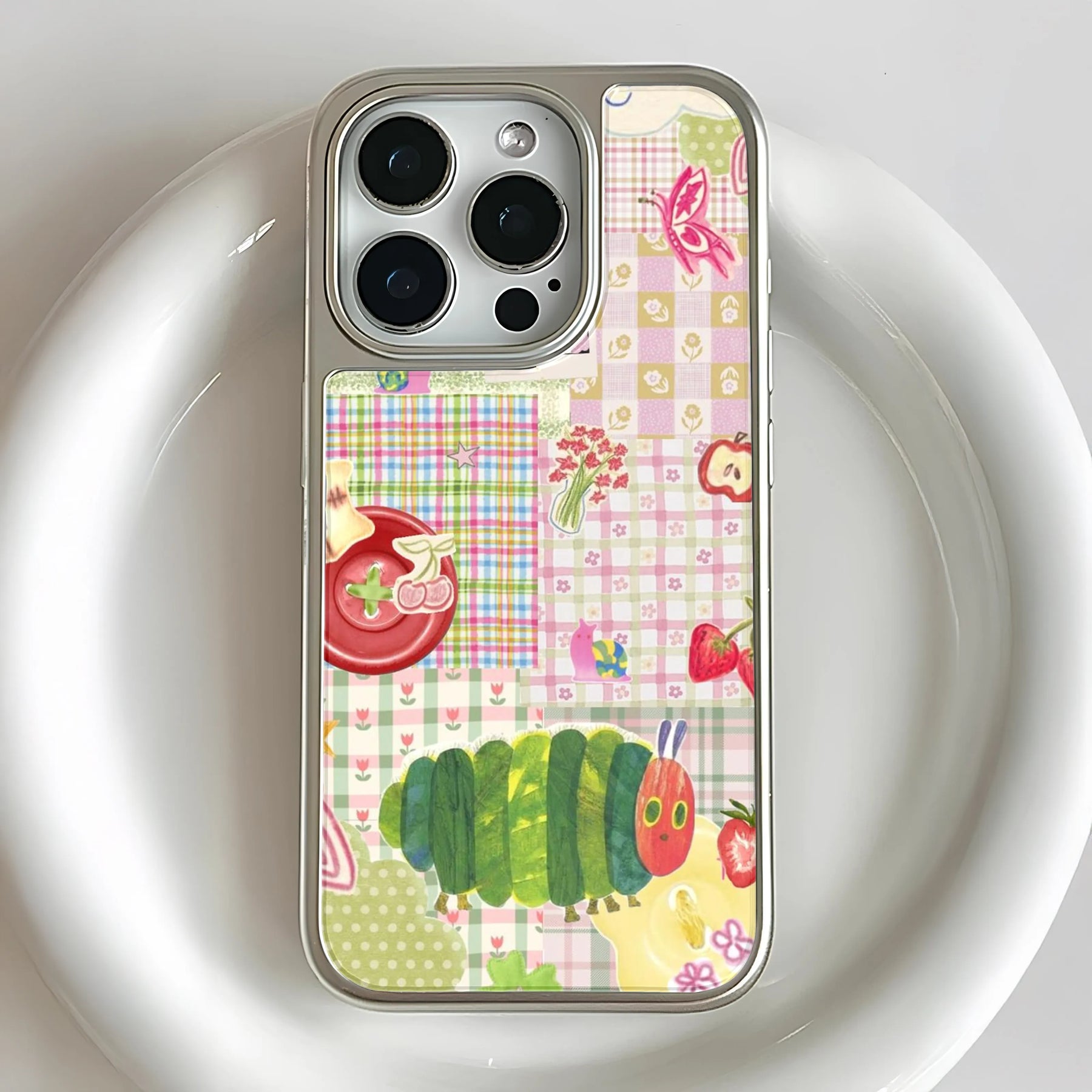 Holographic Chrome Hungry Caterpillar Phone Case - Kids & Nature Inspired