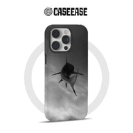 Black and gray shark design phone case, rear view for CASEEASE product page