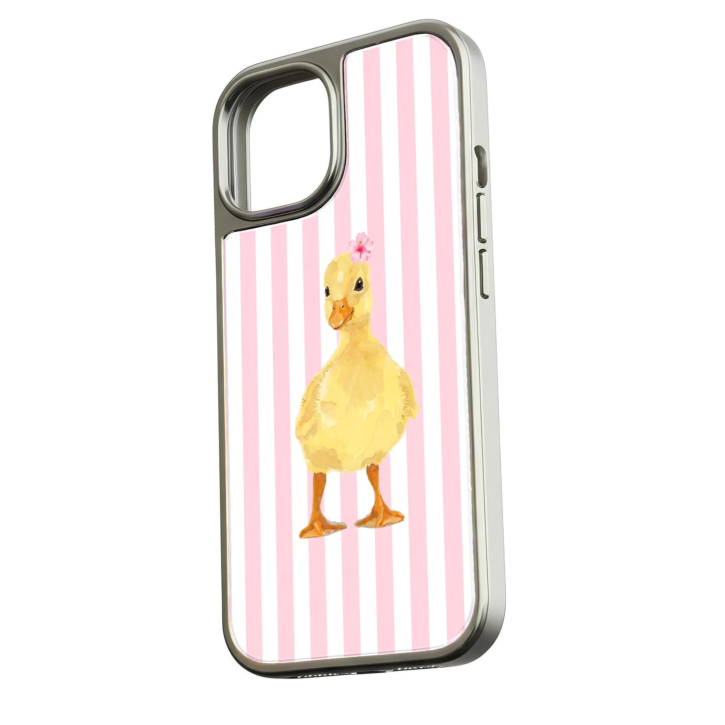 Holographic Chrome Duck Phone Case - Cute & Colorful Design