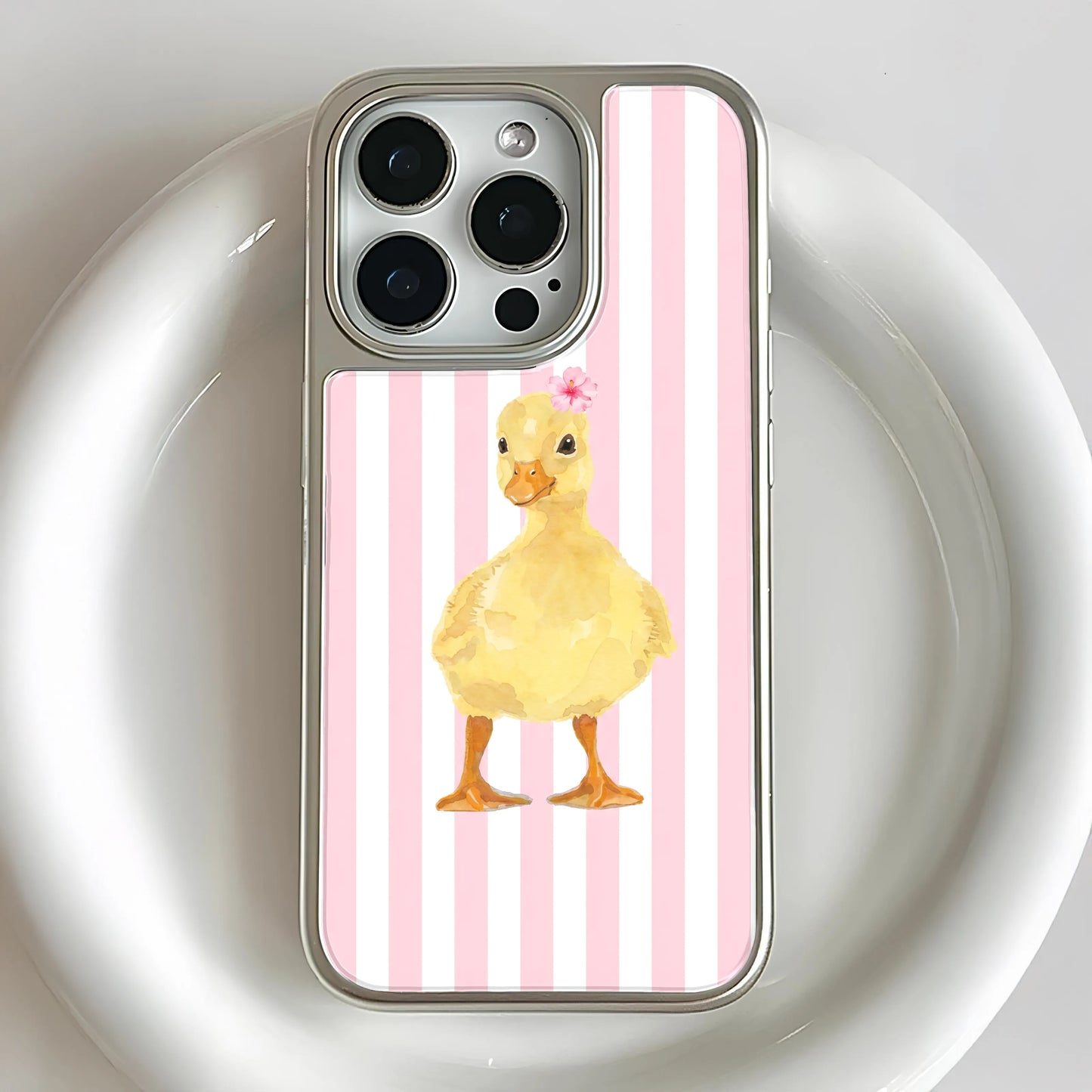 Holographic Chrome Duck Phone Case - Cute & Colorful Design