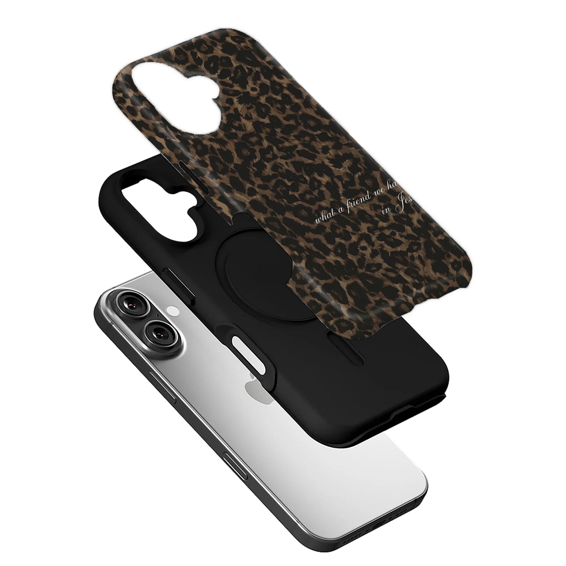 Leopard Print Phone Case with Inspirational Quote