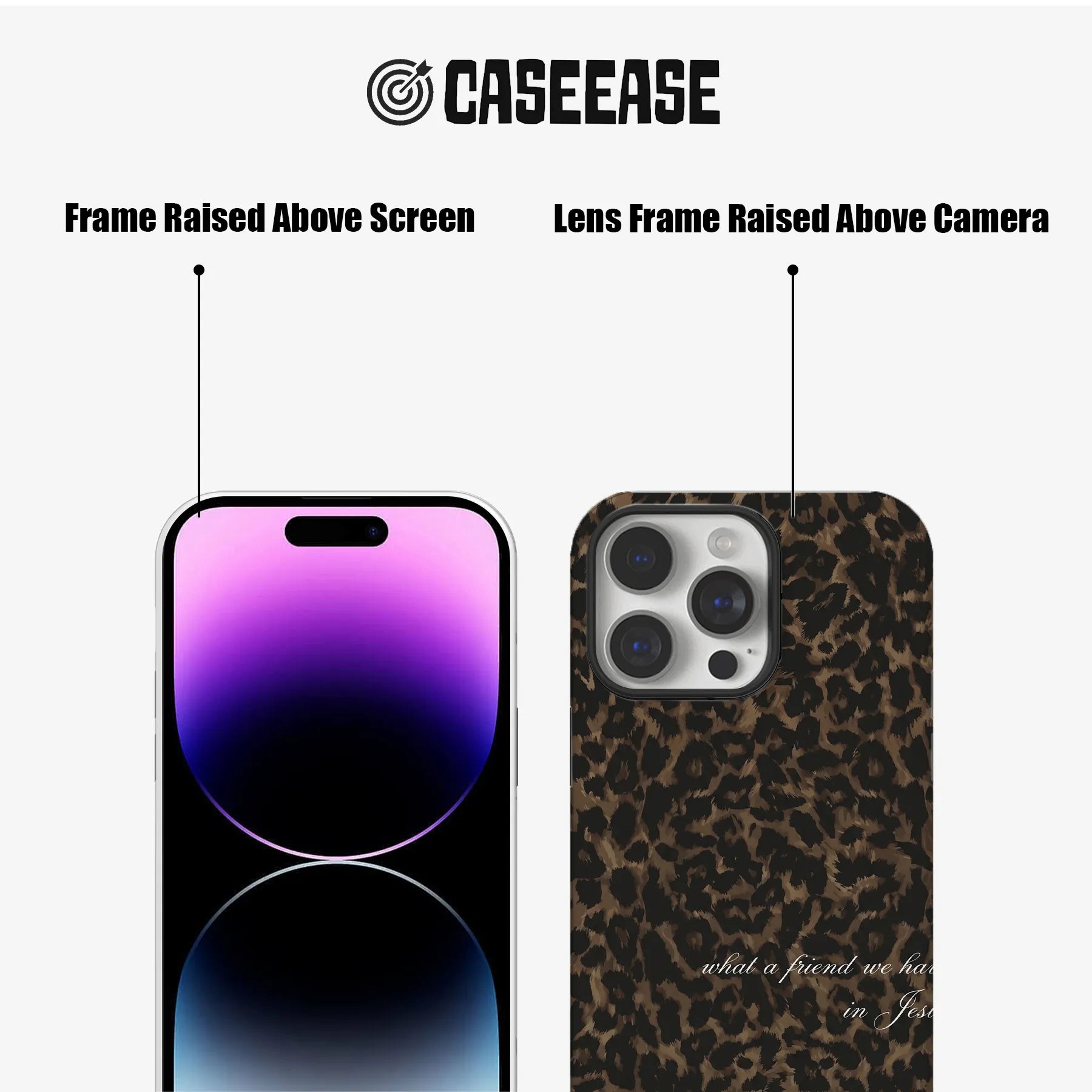 Leopard Print Phone Case with Inspirational Quote