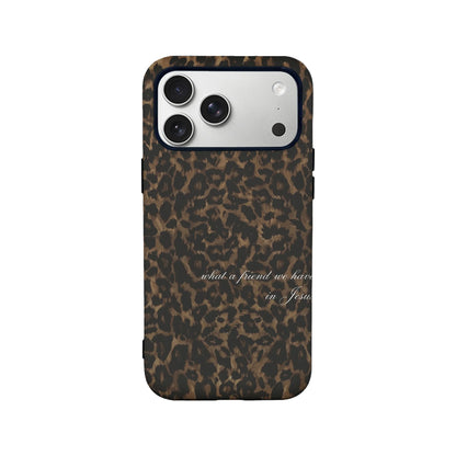 Leopard Print Phone Case with Inspirational Quote