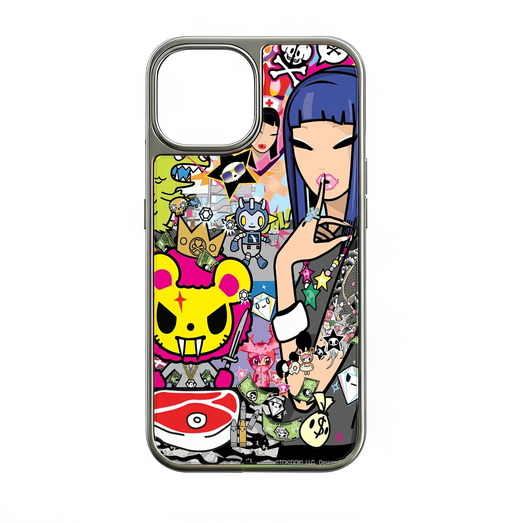 Holographic Chrome Phone Case - Colorful Urban Graphic Design