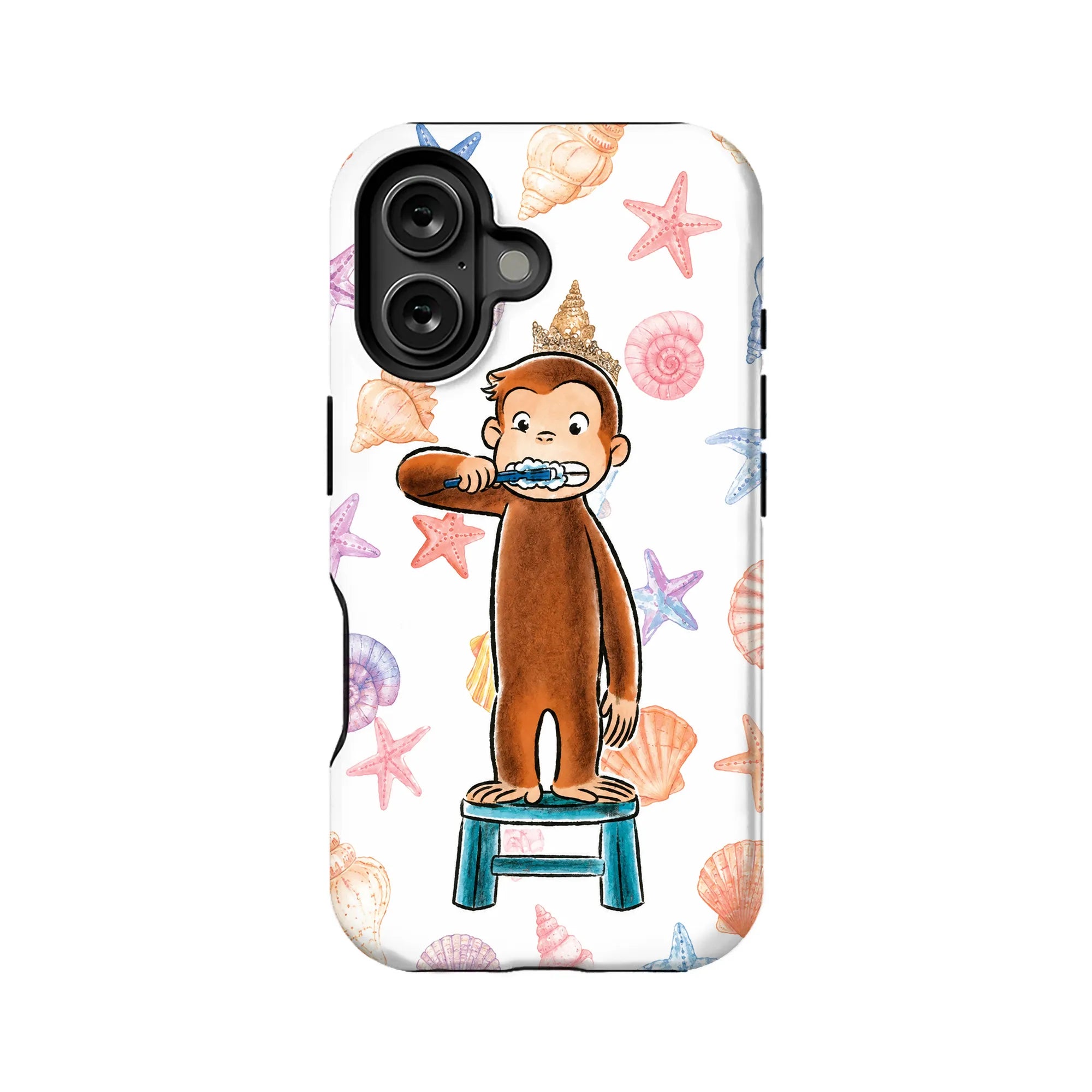 Curious Monkey Phone Case with Beach Shells