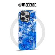 Blue butterfly watercolor phone case, rear angle with triple camera cutout for Shopify product