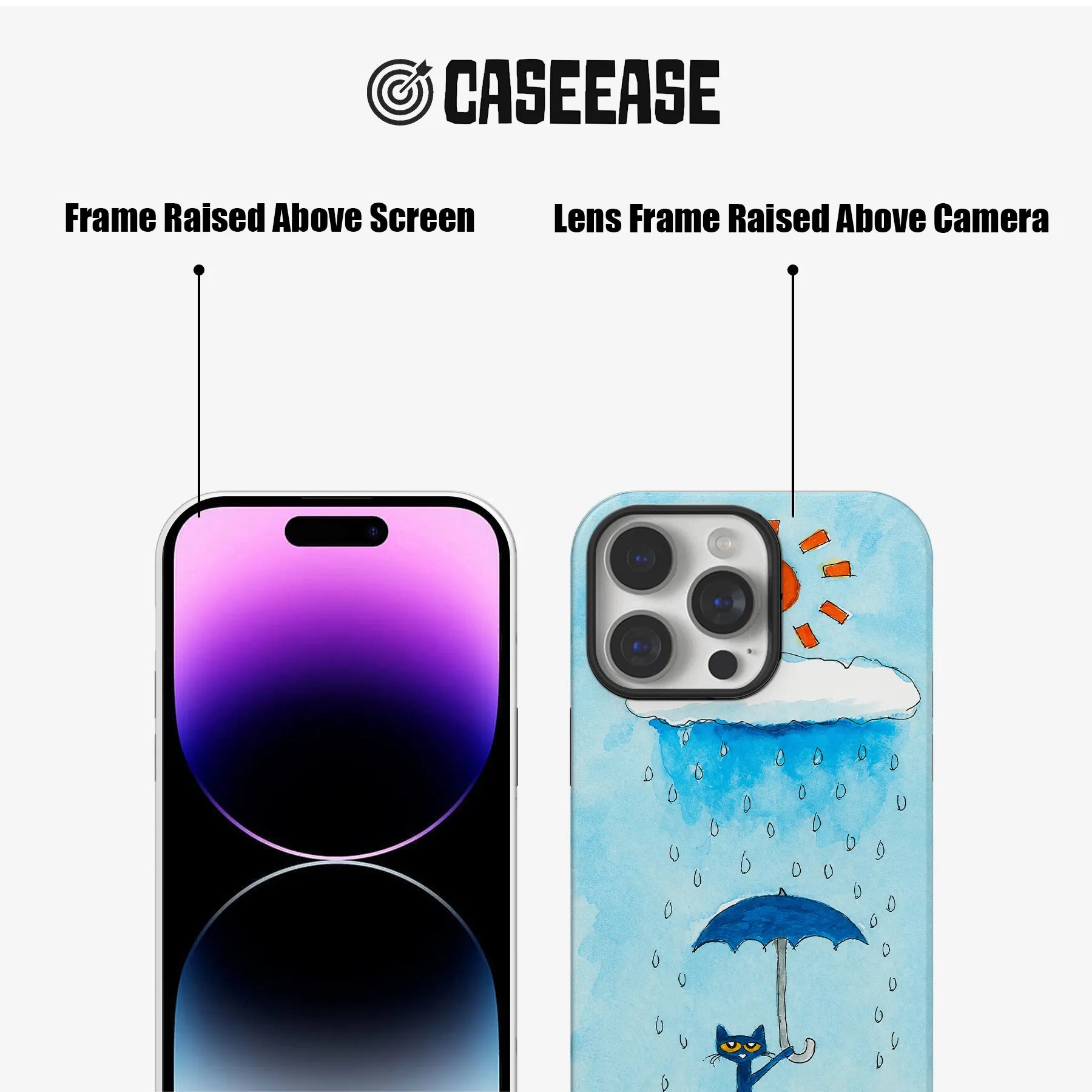 Cartoon Cat Umbrella Phone Case