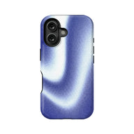 Purple iridescent smartphone case with dual camera cutout shown from back view