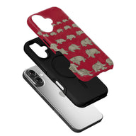 Red Elephant Herd Minimalist IPhone Phone Case - Premium Protective Phone Case - View 3