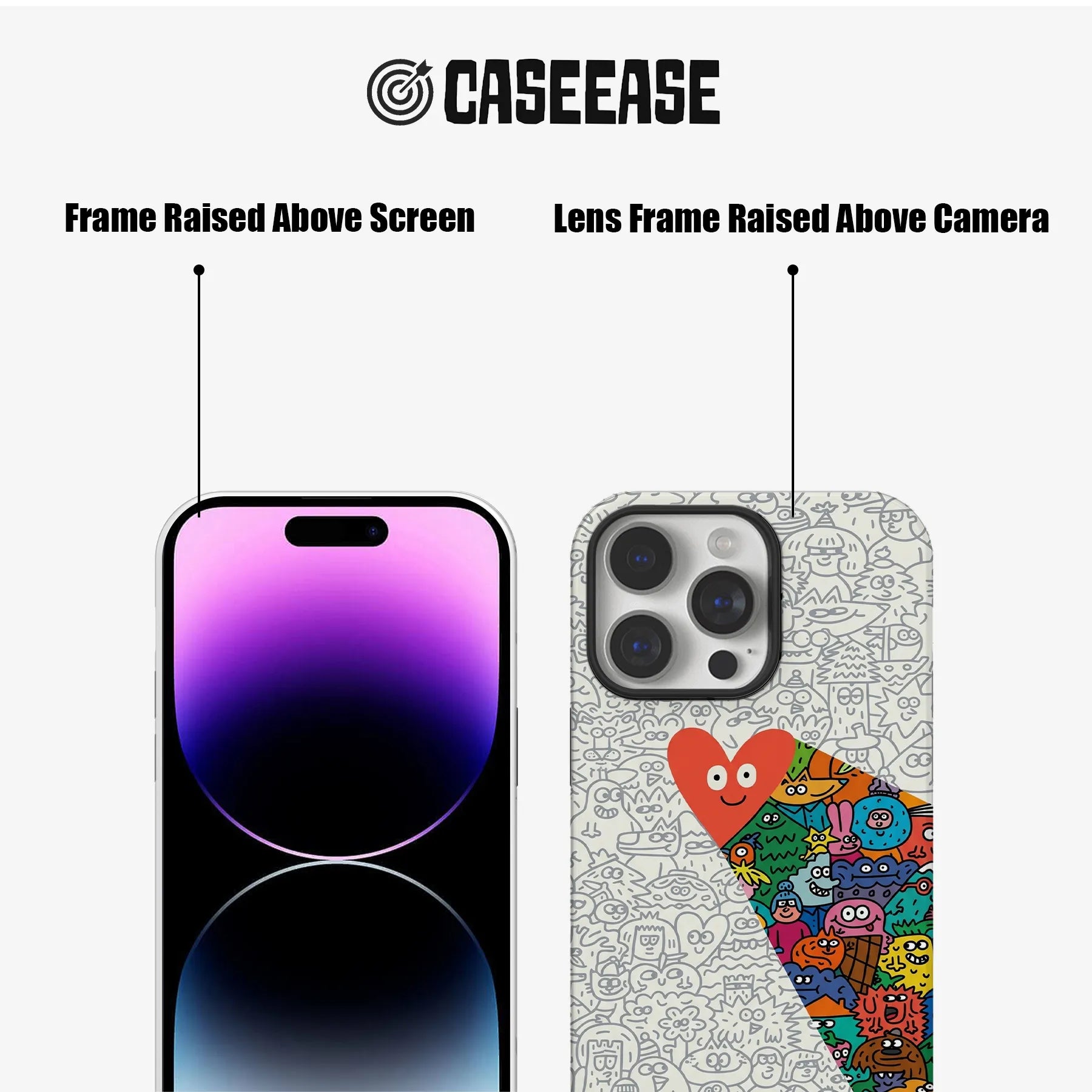 Heart Lighting Minimalist IPhone Phone Case - Premium Protective Phone Case - View 5