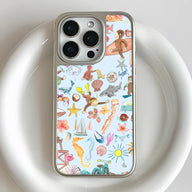 Funda holográfica colorida para móvil con temática de aventura - Vibras playeras divertidas
