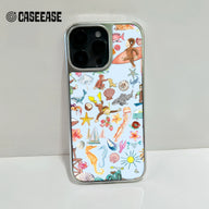 Funda holográfica colorida para móvil con temática de aventura - Vibras playeras divertidas