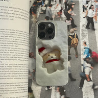 Funda para teléfono con diseño navideño de oso nevado: diseño acogedor y festivo 