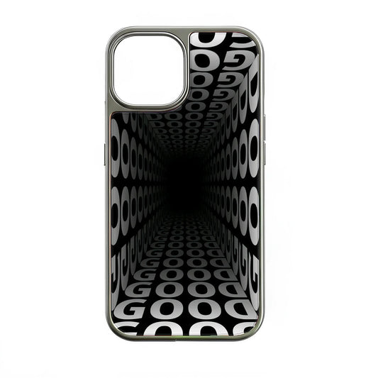 Holographic Chrome Phone Case for iPhone 15 Pro - Optical Illusion Design