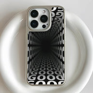 Holographic Chrome Phone Case for iPhone 15 Pro - Optical Illusion Design