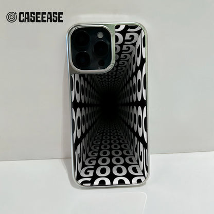 Holographic Chrome Phone Case for iPhone 15 Pro - Optical Illusion Design