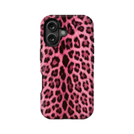Funda para iPhone con estampado de leopardo rosa peludo: suave y moderna 