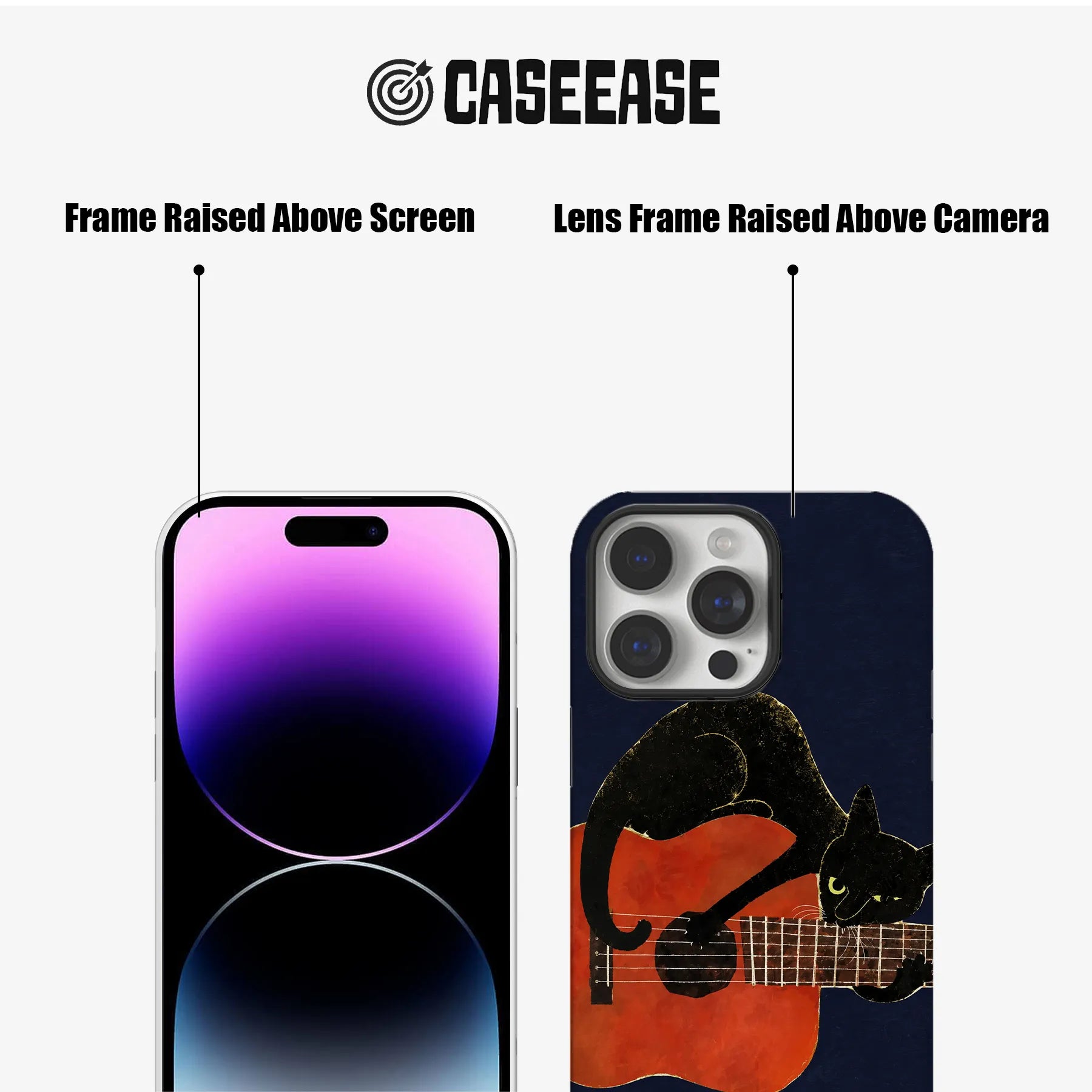 Black Cat Guitar Phone Case