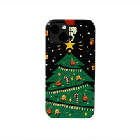 Cartoon Christmas Tree Phone Case – Festive and Playful Holiday Design