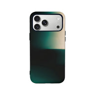 Dark green gradient plastic phone case shown from rear with camera cutout