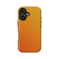 Orange gradient smartphone case with black camera cutout, rear product view
