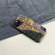 Funda para teléfono con luces navideñas de la ciudad 
