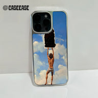 Holographic Chrome Phone Case for iPhone 14 Pro - Artistic Cosmic Design