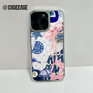 Holographic Chrome Phone Case - Vintage Collage Design