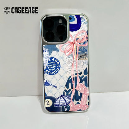 Holographic Chrome Phone Case - Vintage Collage Design