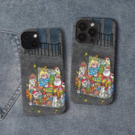 Funda para teléfono con escena navideña festiva 