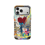 Colorful Groove Cats phone case back view with concert cartoon design