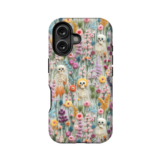 Skeleton Floral Pattern Phone Case