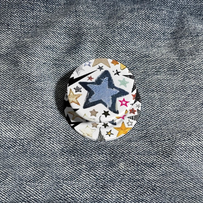 Eclectic Star Mix Phone Grip & Stand - Denim, Glitter, & Patterned Stars Holder
