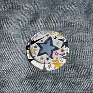 Eclectic Star Mix Phone Grip & Stand - Denim, Glitter, & Patterned Stars Holder