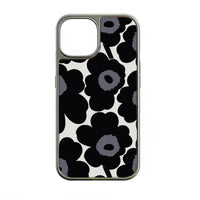 Holographic Chrome Phone Case for iPhone 14 Pro - Prismatic Floral Design