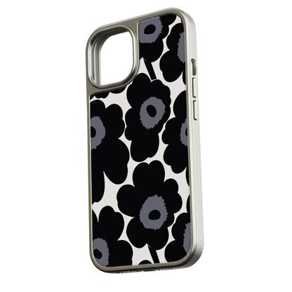Holographic Chrome Phone Case for iPhone 14 Pro - Prismatic Floral Design