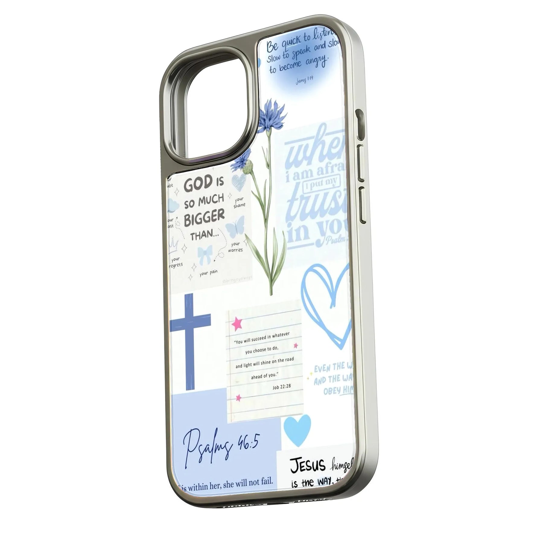 Holographic Chrome Phone Case - Inspirational Faith Design