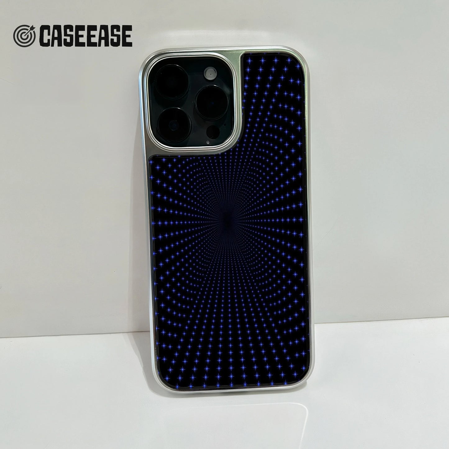 Holographic Chrome Phone Case for iPhone 15 Pro - Starry Night Design