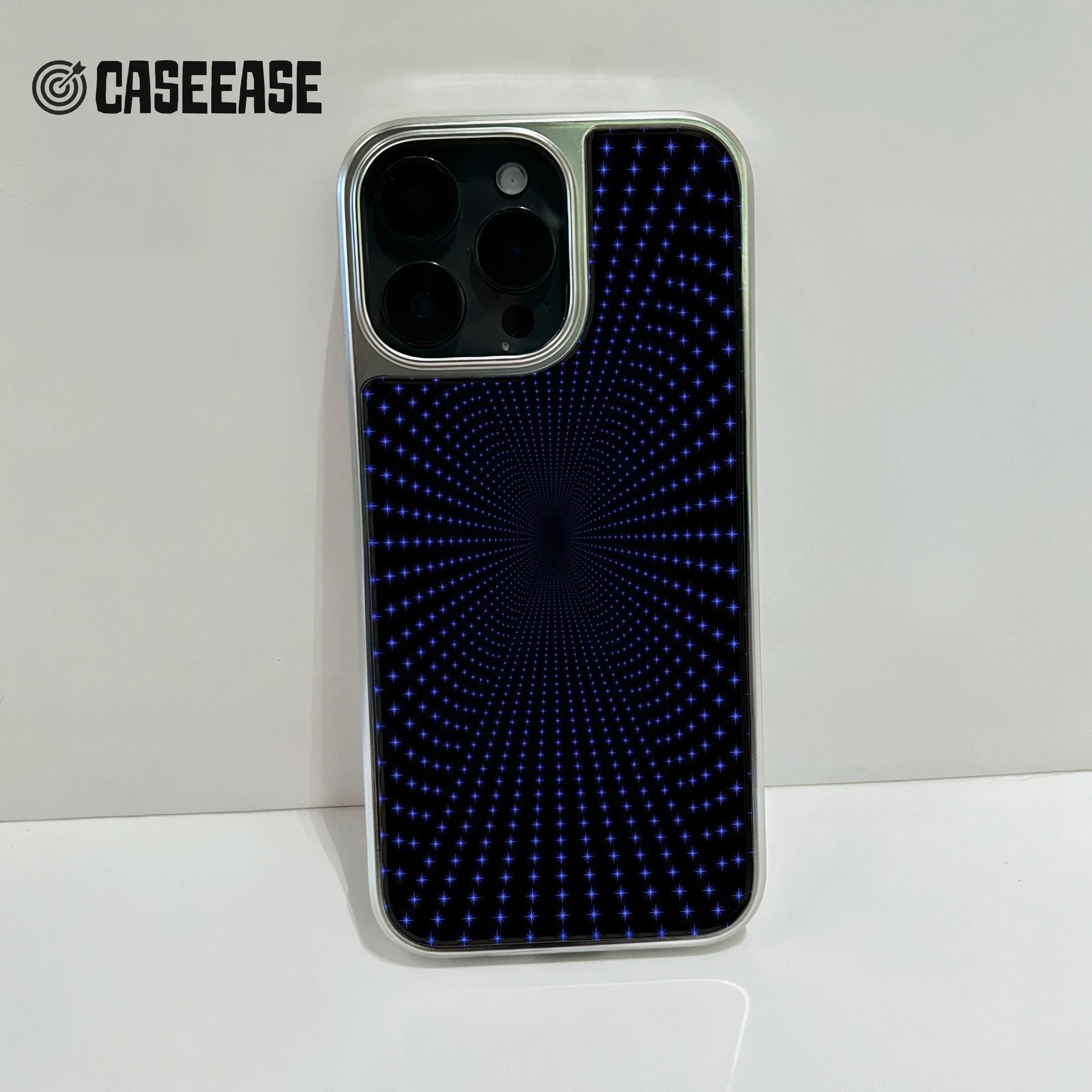 Holographic Chrome Phone Case for iPhone 15 Pro - Starry Night Design