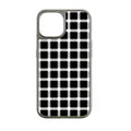 Holographic Chrome Phone Case for iPhone 14 Pro - Black and White Polka Dot Design