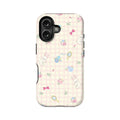 Pink Gingham Bunny Phone Case – Adorable Hand-Drawn Design