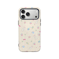 Pink Gingham Bunny Phone Case – Adorable Hand-Drawn Design