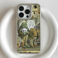 Holographic Chrome Frog Design Phone Case - Vintage Illustration